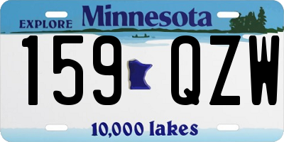 MN license plate 159QZW