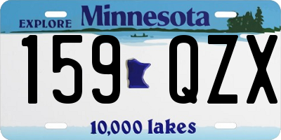 MN license plate 159QZX