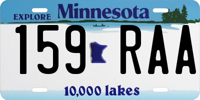 MN license plate 159RAA