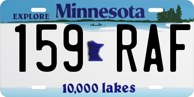 MN license plate 159RAF