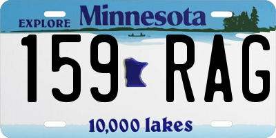 MN license plate 159RAG