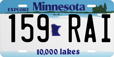MN license plate 159RAI
