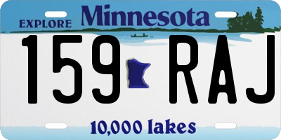 MN license plate 159RAJ