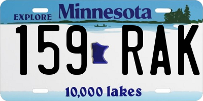 MN license plate 159RAK