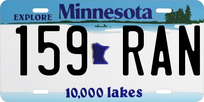 MN license plate 159RAN