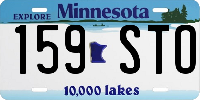 MN license plate 159STO