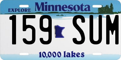 MN license plate 159SUM