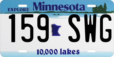 MN license plate 159SWG
