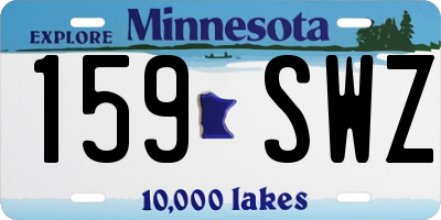 MN license plate 159SWZ