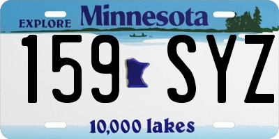 MN license plate 159SYZ