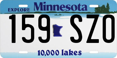 MN license plate 159SZO