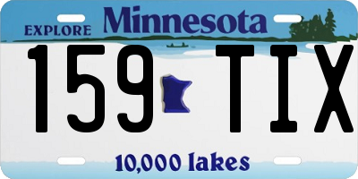 MN license plate 159TIX