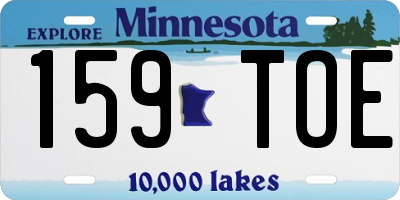 MN license plate 159TOE