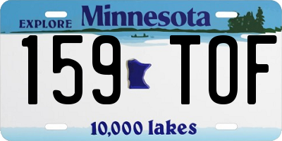 MN license plate 159TOF