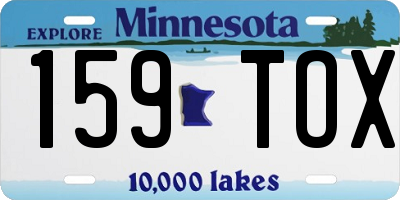 MN license plate 159TOX
