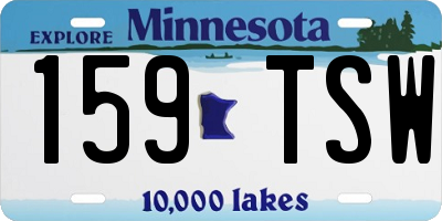 MN license plate 159TSW