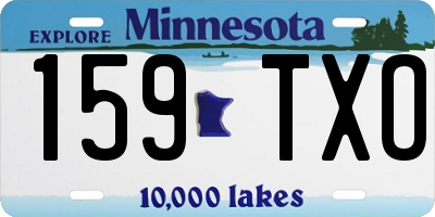 MN license plate 159TXO
