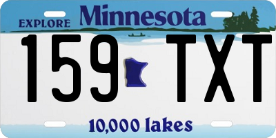 MN license plate 159TXT