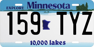 MN license plate 159TYZ