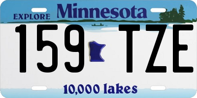 MN license plate 159TZE