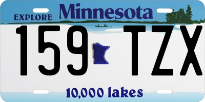 MN license plate 159TZX