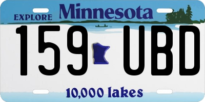 MN license plate 159UBD