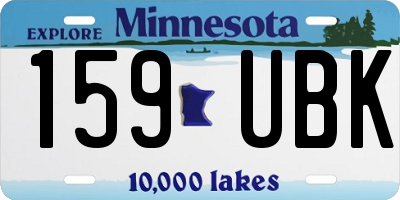 MN license plate 159UBK