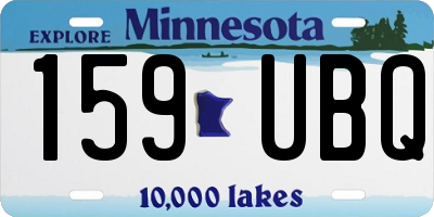 MN license plate 159UBQ