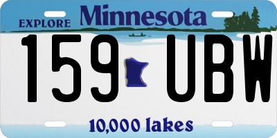 MN license plate 159UBW