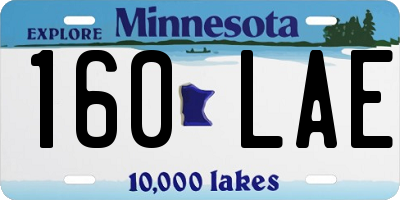 MN license plate 160LAE