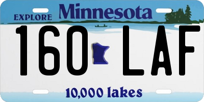 MN license plate 160LAF