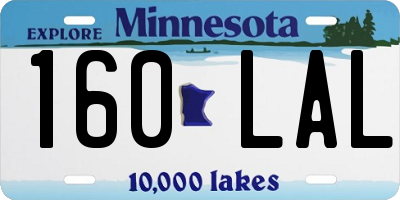 MN license plate 160LAL