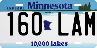 MN license plate 160LAM