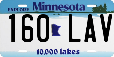 MN license plate 160LAV