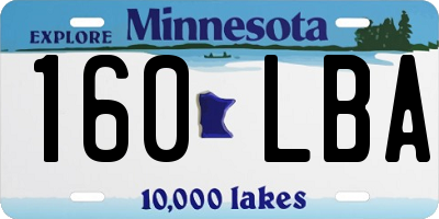 MN license plate 160LBA