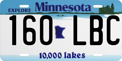 MN license plate 160LBC