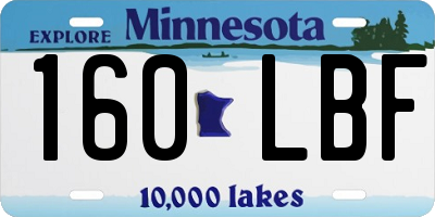 MN license plate 160LBF