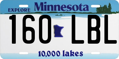 MN license plate 160LBL