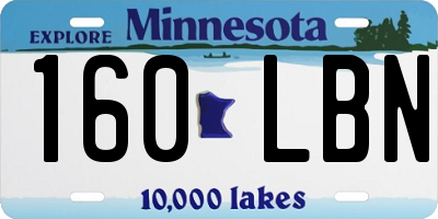 MN license plate 160LBN