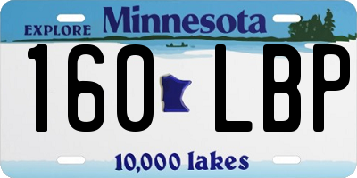 MN license plate 160LBP