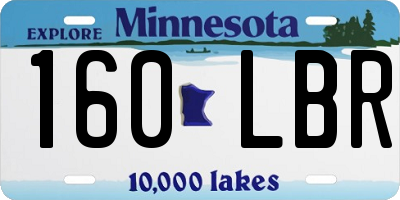 MN license plate 160LBR