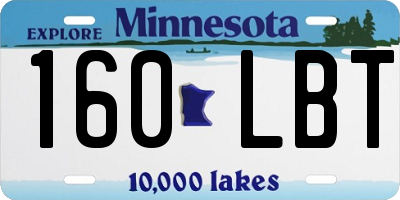 MN license plate 160LBT