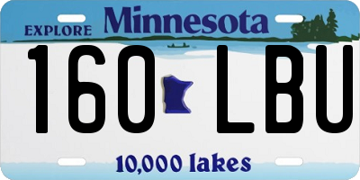 MN license plate 160LBU