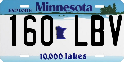 MN license plate 160LBV