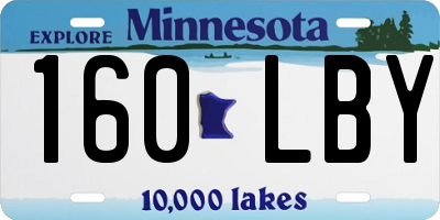 MN license plate 160LBY