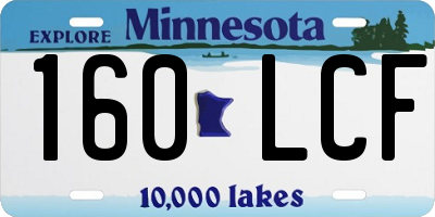 MN license plate 160LCF