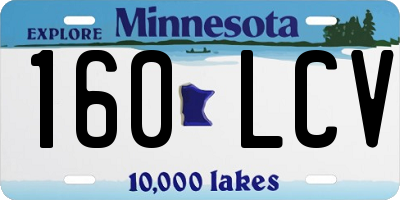 MN license plate 160LCV