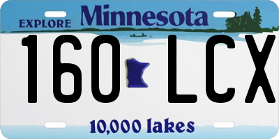 MN license plate 160LCX
