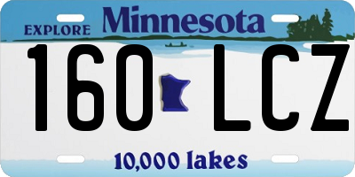 MN license plate 160LCZ