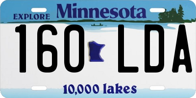 MN license plate 160LDA